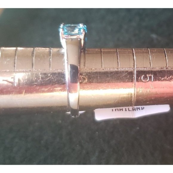 Blue Topaz more than 3 ctw rhodium over sterling silver ring size 6 - Picture 4 of 5